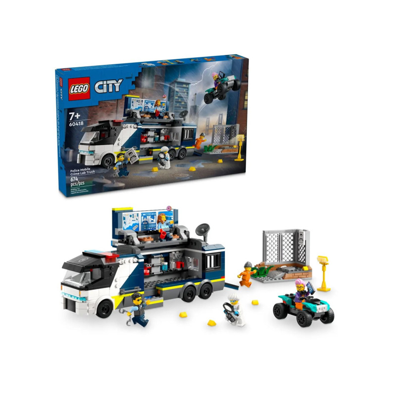 Konstruktorius LEGO® City Police Policijos mobiliosios nusikaltimų tyrimo laboratorijos sunkvežimis 60418