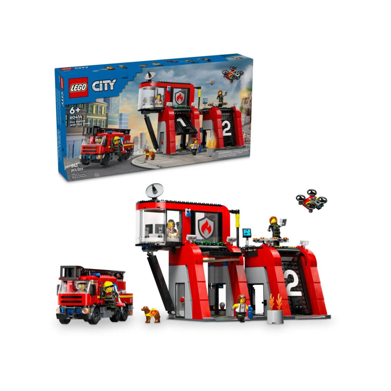 LEGO City 60414 Fire Station with Fire Truck +DOVANA LEGO® Pinjata (40644)