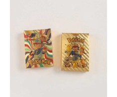 55 auksinės kortelės [7 Vstar + 29 Vmax + 16 V + 2 GX + 1 fazė] Prekybos kortelė blizganti kortelė Vaikiška dovana vaikams Auksas Angliškas Auksas