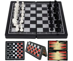 Malplay Magnetinių šaškių, šachmatų ir nardų rinkinys 3 in 1