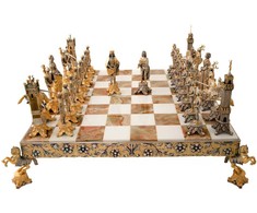 Italfama MEDICI VS PAZZI - dvi svarbiausios šeimos Florencijoje (1478): šachmatai dengti 24K auksu