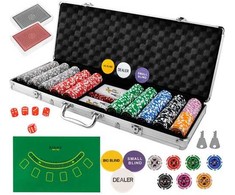 Pokerio žetonų rinkinys lagaminėlyje, 500 žetonų. PREMIUM