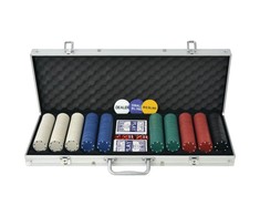 Pokerio rinkinys su 500 žetonų, aliuminis