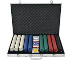 Pokerio rinkinys su 1000 žetonų, aliuminis