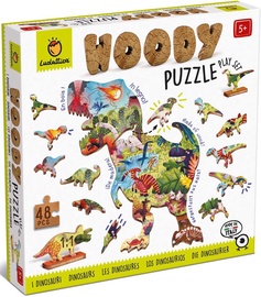 Medinė Ludattica saurs, 35 cm x 25 cm, 48 vnt. Dino dėlionė