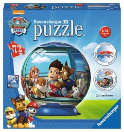 3D dėlionė Paw Patrol 12186, 13 cm x 13 cm, 72 vnt. Ravensburger dėlionė