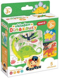 Edukacinė Dinozaury, 17 cm, įvairių spalvų, 45 vnt. CzuCzu dėlionė