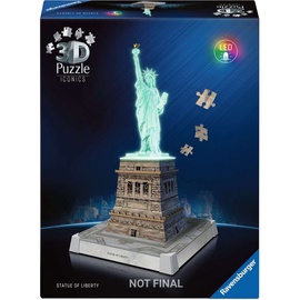 3D dėlionė Iconics Statue Of Liberty, 20.9 cm x 20.9 cm, 108 vnt. Ravensburger dėlionė