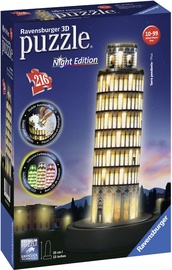 3D dėlionė Tower of Pisa, Night Edition 125159, 18.1 cm x 18.1 cm, 216 vnt. Ravensburger dėlionė