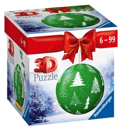 3D dėlionė Winter, 7.5 cm x 7.5 cm, 54 vnt., žalia Ravensburger dėlionė