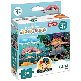 Panoramic Dinosaurs, 63 cm x 14 cm, 60 vnt. CzuCzu dėlionė