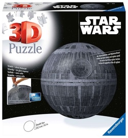 3D dėlionė Death Star 11555, 23 cm x 23 cm, 540 vnt., pilka Ravensburger dėlionė