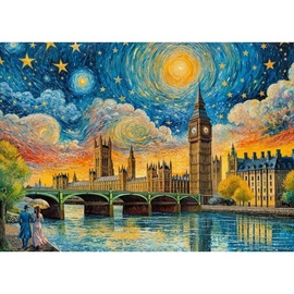 - 1000 Impressionist Sky over London 30882, 50 cm x 70 cm, 1000 vnt. CherryPazzi dėlionė