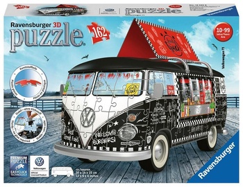 3D dėlionė VW Bus T1 Food Truck, 30 cm x 14 cm, 162 vnt. Ravensburger dėlionė