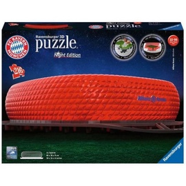 3D dėlionė 3D Puzzle: Night Edition Bayern Munich Allianz Arena, 46 cm x 36 cm, 216 vnt. Ravensburger dėlionė