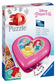 3D dėlionė Disney Princess Heart Box 980209, 11.2 cm x 11.2 cm, 54 vnt. Ravensburger dėlionė