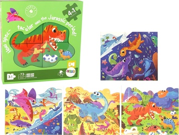 4in1 Lean Toys 4in1 zaur Jurassic Park, 29.8 cm x 25.4 cm, 73 vnt. Dino dėlionė