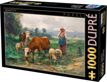 The Shepherdess With Her Flock 446134, 47 cm x 68 cm, 1000 vnt. D-Toys dėlionė