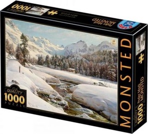 Winter Landscape In Switzerland 423893, 47 cm x 68 cm, 1000 vnt. D-Toys dėlionė