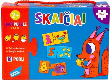 Edukacinė Baby Puzzle Numbers, 13 cm, LT, įvairių spalvų, 20 vnt. Dream Makers dėlionė