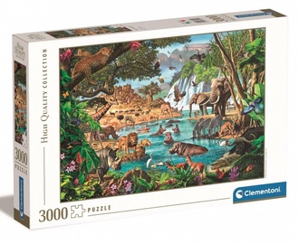 Africa Waterhole 33551, 85 cm x 119 cm, 3000 vnt. Clementoni dėlionė