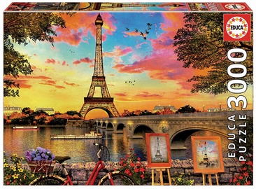 Sunset in Paris 17675, 120 cm x 85 cm, 3000 vnt. Educa dėlionė