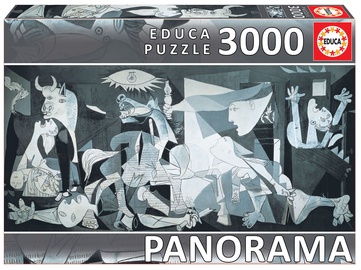 Guernica Pablo Picasso - Panorama 11502, 144 cm x 68 cm, 3000 vnt., pilka Educa dėlionė