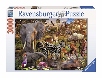 African animals 17037, 121 cm x 80 cm, 3000 vnt. Ravensburger dėlionė