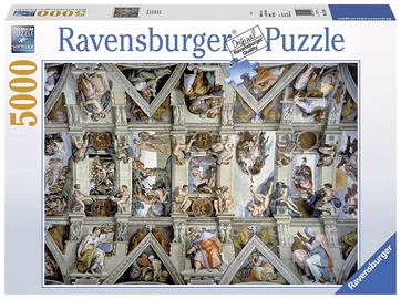 Frescoes of the Sextine Chapel 17429, 153 cm x 101 cm, 5000 vnt. Ravensburger dėlionė