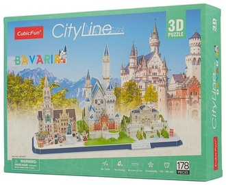 3D dėlionė City Line Bavaria MC267H, 48 cm x 24.4 cm, 178 vnt. Cubicfun dėlionė