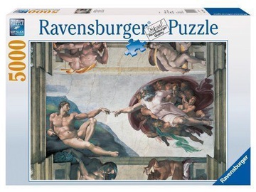 Michelangelo Creation Of Adam 17408, 153 cm x 101 cm, 5000 vnt. Ravensburger dėlionė