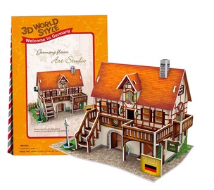 3D dėlionė 23125, 11.2 cm x 11.7 cm, 39 vnt., ruda 3D World style dėlionė