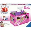 3D dėlionė Barbie Storage Box, 22.6 cm x 15.5 cm, 223 vnt., rožinė Ravensburger dėlionė