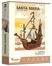 3D dėlionė Santa Maria, 26 cm x 11.7 cm, 93 vnt. Cubicfun dėlionė