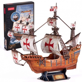 3D dėlionė Santa Maria T4038H, 58 cm x 20 cm, 204 vnt., ruda/balta Cubicfun dėlionė