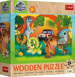 Medinė Meet The Dinosaurs, 19.5 cm x 28 cm, 24 vnt. Trefl dėlionė