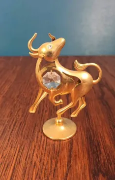 Zodiako ženklas statulėlė Jautis su Swarowski kristalu,Crystocraft