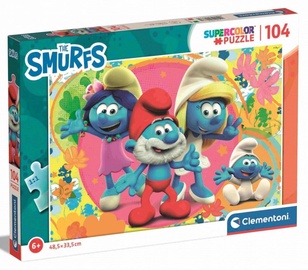 The Smurfs 25733, 33.5 cm x 48.5 cm, 104 vnt. Clementoni dėlionė